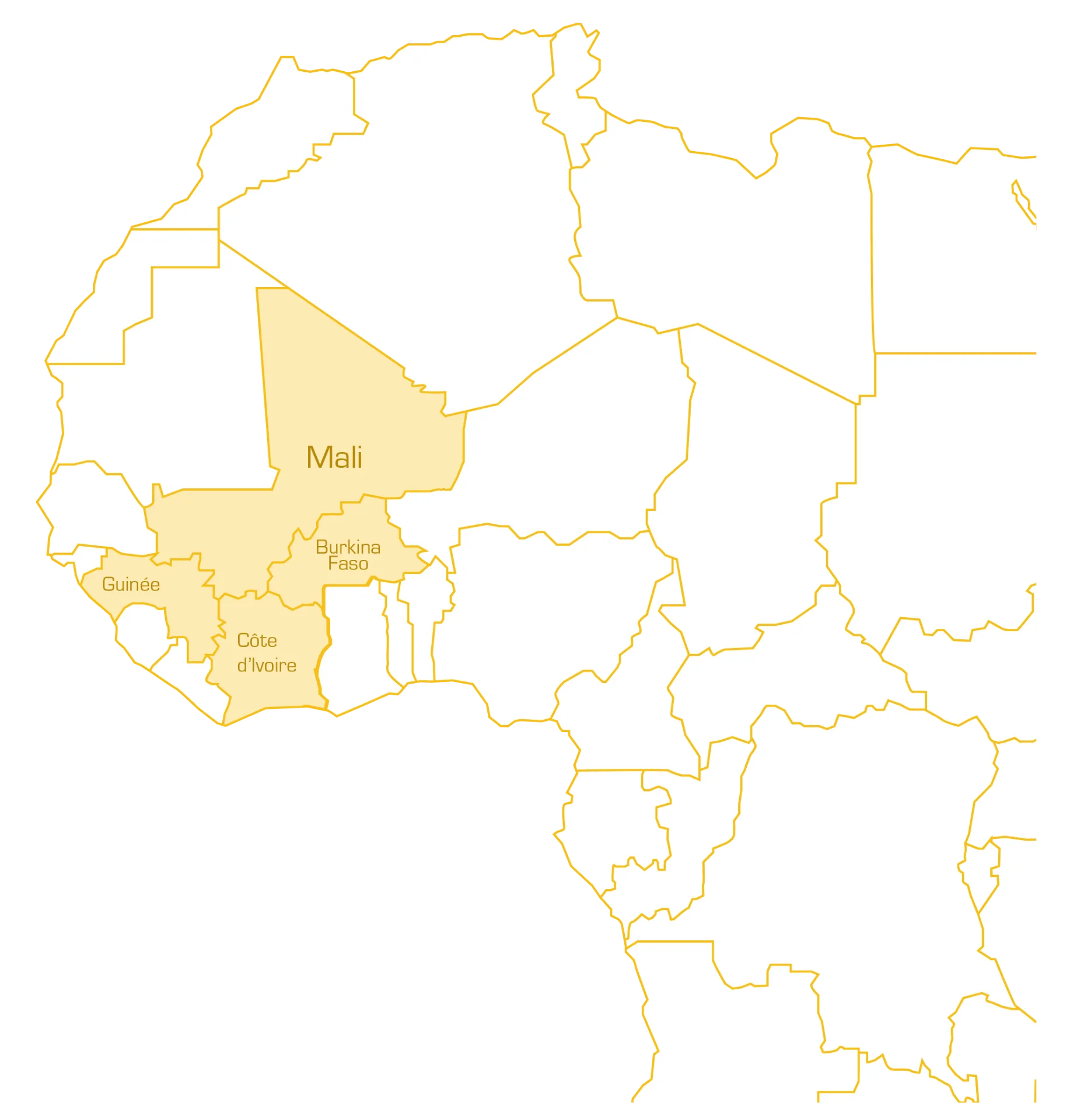 Carte de présence UMG en Afrique de l’Ouest